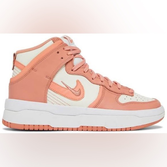 Nike Shoes - Nike Dunk High Up Women's 8 High-Top Sneakers in Pink Crimson & Sail Streetwear